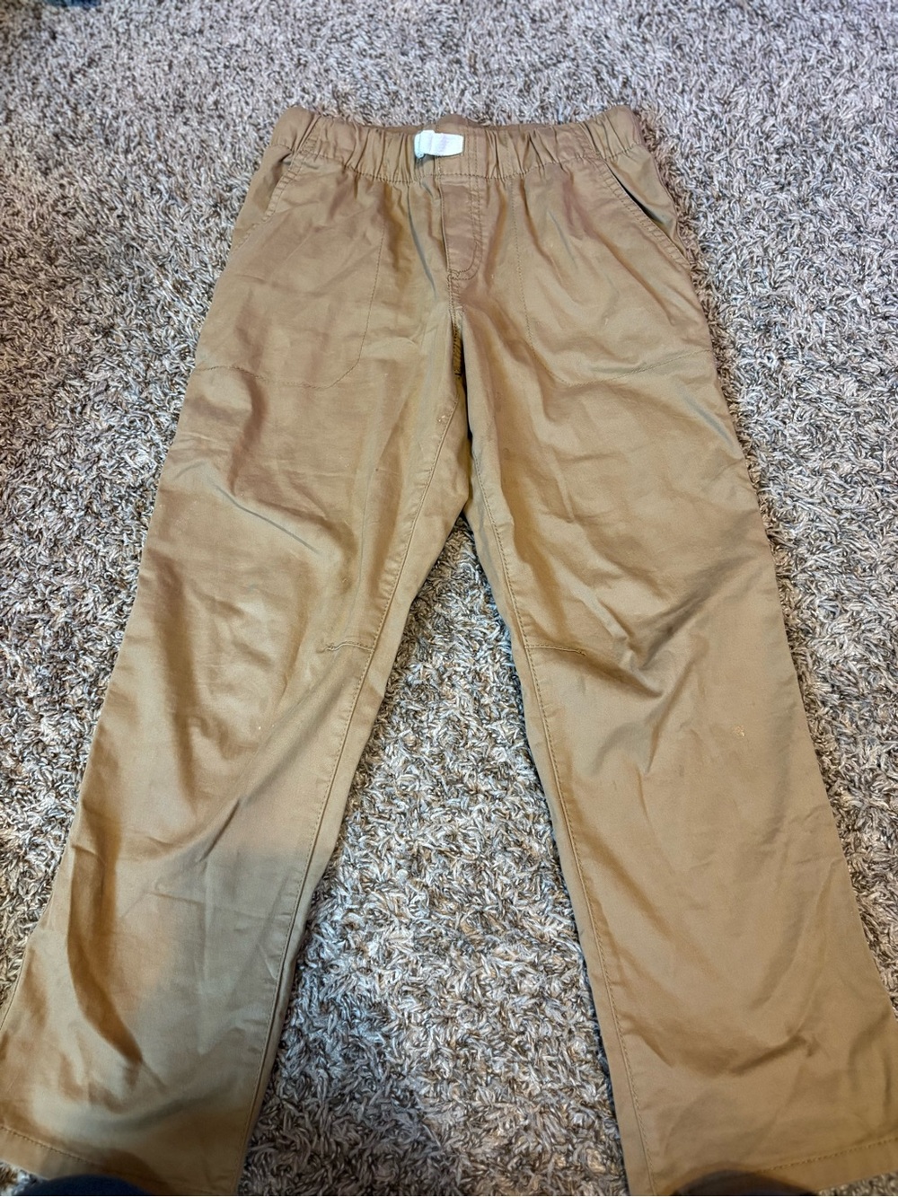 Men's Casual Tan Work Pants - Elastic Waist